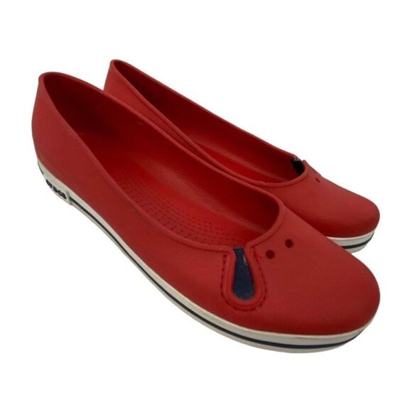 Crocs Crocband Size 10 Ballet Flats Slip On Comfort Shoes Casual Walking Red - Picture 1 of 10